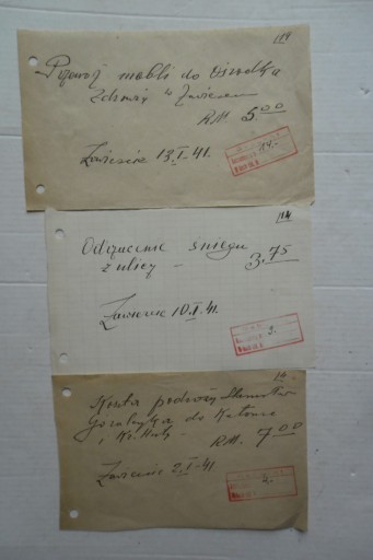 Zdjęcie oferty: 3 dokumenty-rachunki 1941r.Zawiercie(St.Góralczyk)