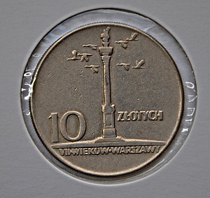Zdjęcie oferty: Kolumna Zygmunta 10 zł z roku 1965 PRL