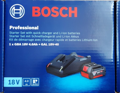 Zdjęcie oferty: Bosch Pro -zestaw akumulator 18V 4.0Ah + ładowarka