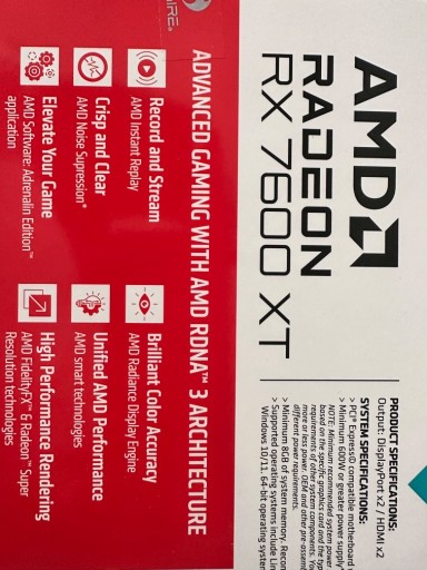 Zdjęcie oferty: Karta graficzna AMD Radeon RX7600tx plus 32GB RAM 