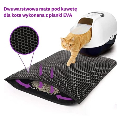 Zdjęcie oferty: MATA POD KUWETĘ DLA KOTA WYCIERACZKA 30X30 CM