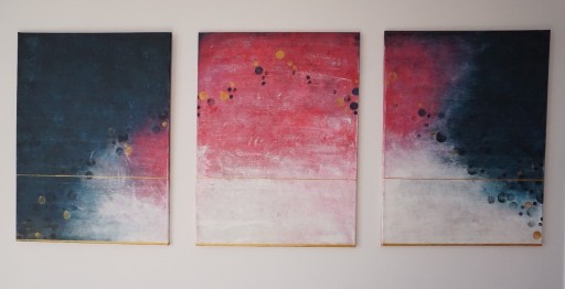 Zdjęcie oferty: Obraz tryptyk "Czerwcowa noc" 180x80 (3x60x80) Abstrakcja Akryl Nowoczesny