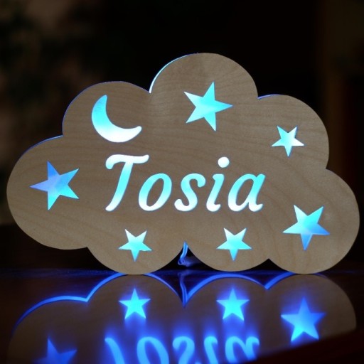 Zdjęcie oferty: Lampka nocna dla dzieci chmurka z imieniem prezent