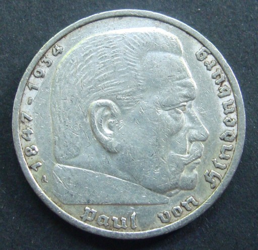 Zdjęcie oferty: 5 Marek 1936 A - Hindenburg. Srebro