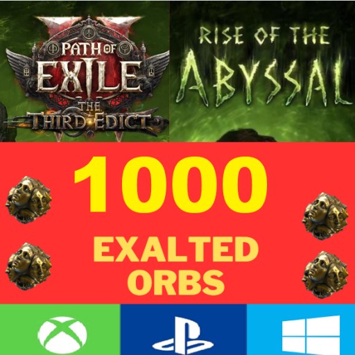 Zdjęcie oferty: POE2 1000 EXALTED ORB PATH OF EXILE 2 THIRD EDICT LIGA RISE OF THE ABYSSAL