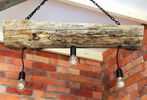 Zdjęcie oferty: lampa wisząca z pnia, retro, vintage, loft, z bala
