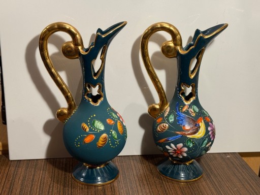 Zdjęcie oferty: Ciekawe 2 ceramiczne wazony ręcznie malowane 
