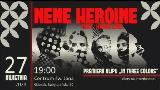Zdjęcie oferty: 2 bilety na koncert Nene Heroine Kasia Lins Gdańsk