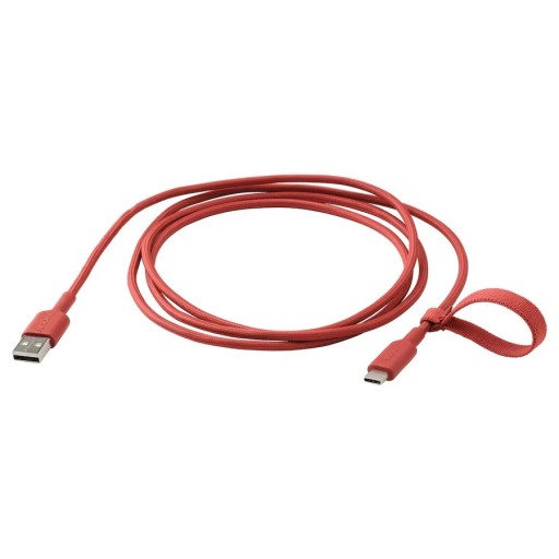 Zdjęcie oferty: Kabel IKEA LILLHULT USB-A na USB-C czerwony 1.5 m