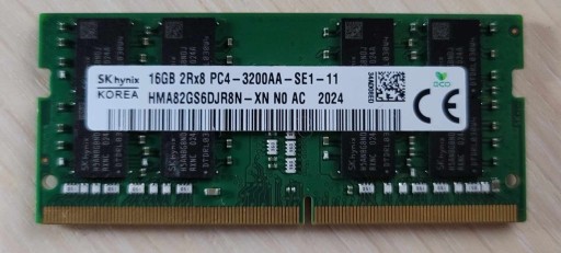 Zdjęcie oferty: Pamięć RAM 16GB DDR4 Hynix SO-DIMM 3200MHz