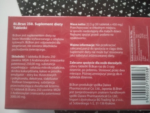 Zdjęcie oferty: Bi.Bran 50tabletek-250mg