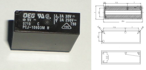 Zdjęcie oferty: Przekaźnik OEG T90 PCJ-109D3MH PCJ-109D3M H 9V DC 3A 30V DC 250V AC .