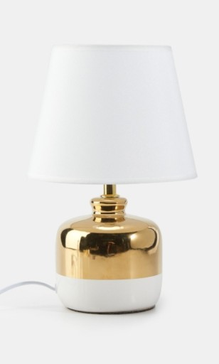 Zdjęcie oferty: LAMPA STOŁOWA/NOCNA BIAŁO ZŁOTA GLAMOUR  40W