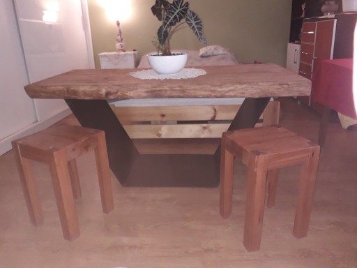 Zdjęcie oferty: Stół,stolik,kawowy ,metal,drewno,dębowy,blat,retro