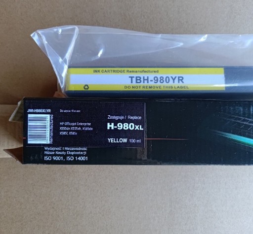 Zdjęcie oferty: Tusz zamiennik HP 980 yellow 100 ml