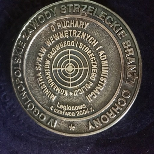 Zdjęcie oferty: Medal z zawodów strzeleckich branży ochrony, 2004