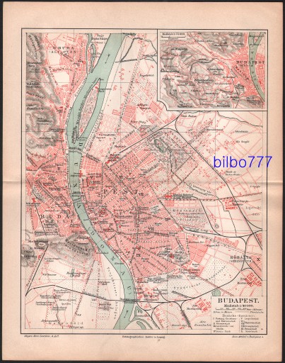Zdjęcie oferty: BUDAPESZT stary plan miasta z 1888 roku