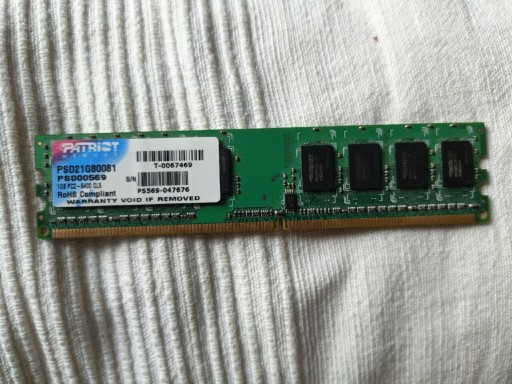 Zdjęcie oferty: Pamięć RAM Patriot DDR2 1GB
