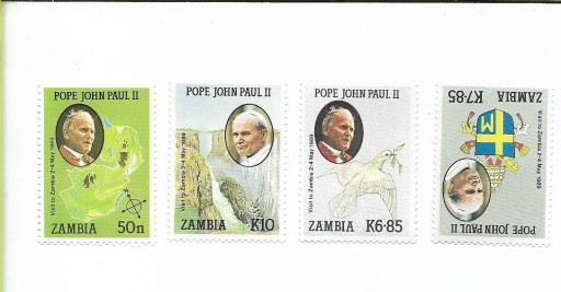 Zdjęcie oferty: PAPIEŻ JAN PAWEŁ II ZAMBIA 1989 ROK