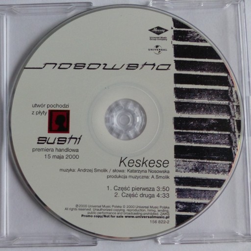 Zdjęcie oferty: NOSOWSKA - Keskese - 156 822-2 - CD Promo Single