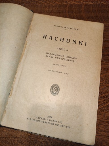 Zdjęcie oferty: Stara książka z 1925 r. Rachunki  Lwów 