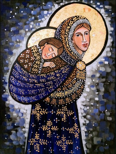 Zdjęcie oferty: Obraz Matki Boskiej z Dzieciątkiem 
