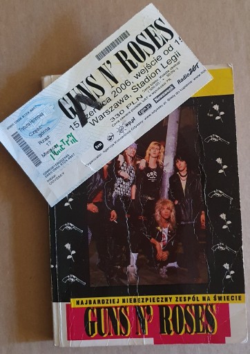 Zdjęcie oferty: Guns n' Roses Mick Wall autografy  bilet 2006