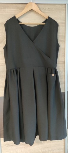 Zdjęcie oferty: Sukienka letnia czarna z lnem, nowa! r.44  XXL