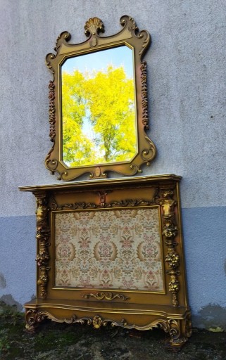 Zdjęcie oferty: Piękna złota konsola z lustrem