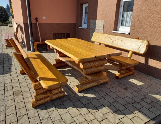 Zdjęcie oferty: Meble/ławki ogrodowe, zestaw 180cm, ławka, stół 