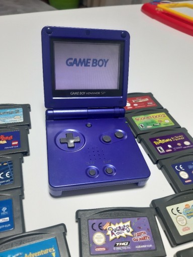 Zdjęcie oferty: .: Idealny prezent Gameboy Advance SP AGS-001 niebieski Blue 16 gier!!! :.