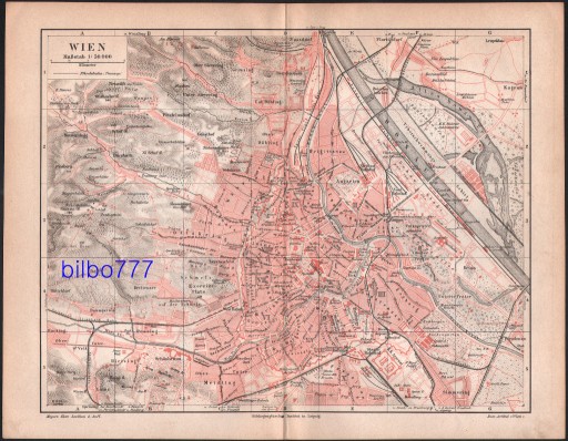 Zdjęcie oferty: WIEDEŃ stary plan miasta z 1888 roku