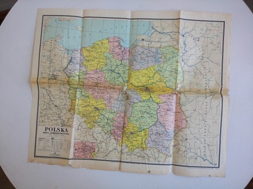 Zdjęcie oferty: Mapa Administracyjna Polski rok 1972