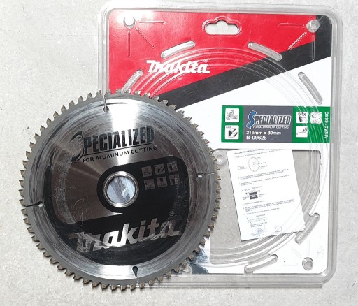 Zdjęcie oferty: MAKITA tarcza do aluminium drewna B09628 216mm 64z