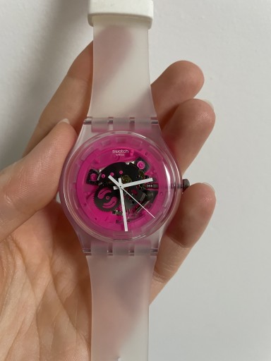 Zdjęcie oferty: Zegarek Swatch różowy przezroczysty mechanizm 