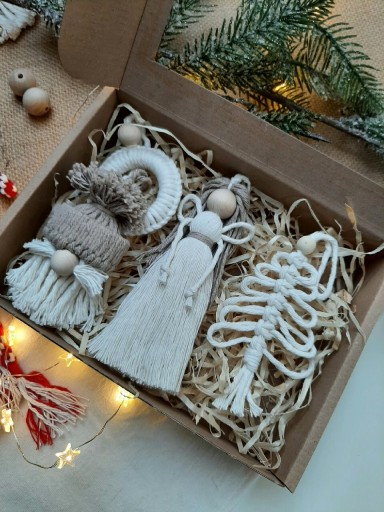 Zdjęcie oferty: Box zestaw ozdób świątecznych mix anioł makrama