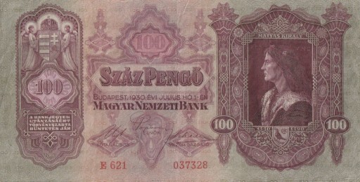 Zdjęcie oferty: Węgry 100 pengo 1930 - E621