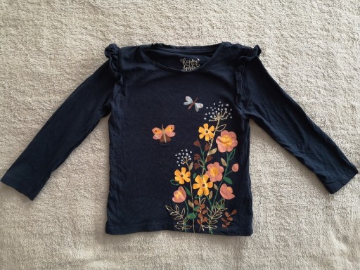 Zdjęcie oferty: Granatowa bluzka w kwiatki motyle C&A 104
