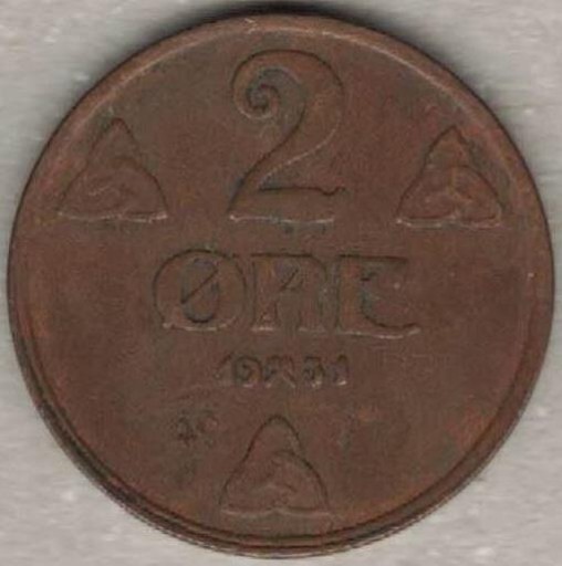 Zdjęcie oferty: Norwegia 2 ore 1931 brąz 21 mm nr 1