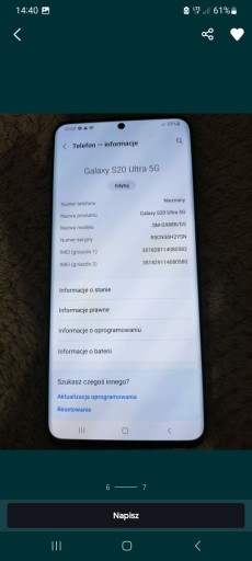 Zdjęcie oferty: Samsung Galaxy S20 ultra 5g 12/128GB Black 