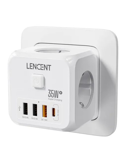 Zdjęcie oferty: Listwa ścienna LENCENT 7 w 1, 35W Type C USB Cube