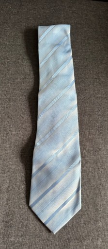 Zdjęcie oferty: Jedwabny krawat, jasno niebieski w paski