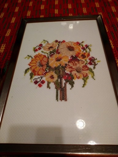 Zdjęcie oferty: Obraz haft krzyżykowy kompozycja kwiatowa