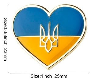 Zdjęcie oferty: Flaga Ukraina serce Tryzub pin przypinka