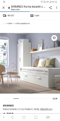 Zdjęcie oferty: Ikea łóżko białe wysuwane 2x90 /200