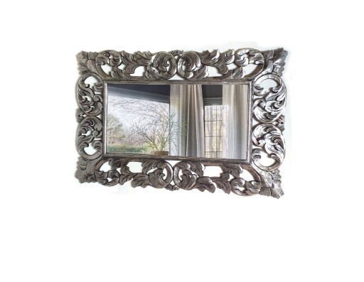 Zdjęcie oferty: Lustro w drewnianej, srebrnej ramie, GLAMOUR 120cm