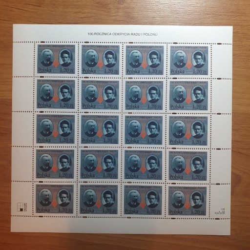 Zdjęcie oferty: 1998r. Ark. 3578 ** 100 r. Odkrycia Radu i Polonu