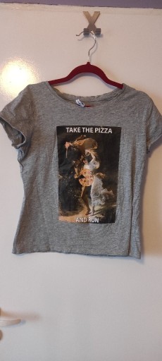 Zdjęcie oferty: Szara koszulka t-shirt take the pizza and run