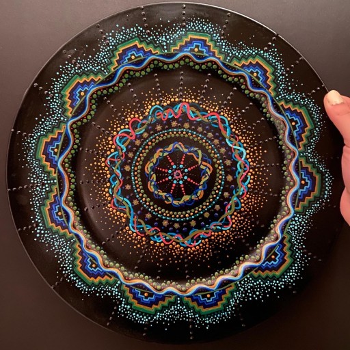 Zdjęcie oferty: Sztuka talerz plastikowy własnoręcznie mandale 