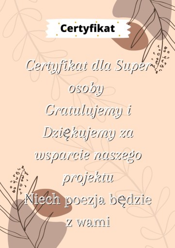 Zdjęcie oferty: Certyfikat dla Super Osoby - cegiełka